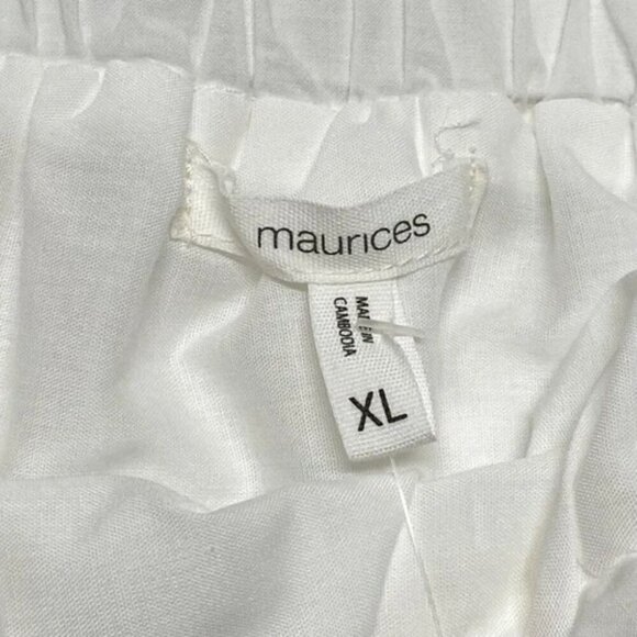 Maurices Summer Tank Blouse Women's XL White Sleeveless Eyelet Lace Top NWT - Picture 8 of 9